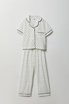Ensemble pyjama avec haut boutonné et pantalon pour fille