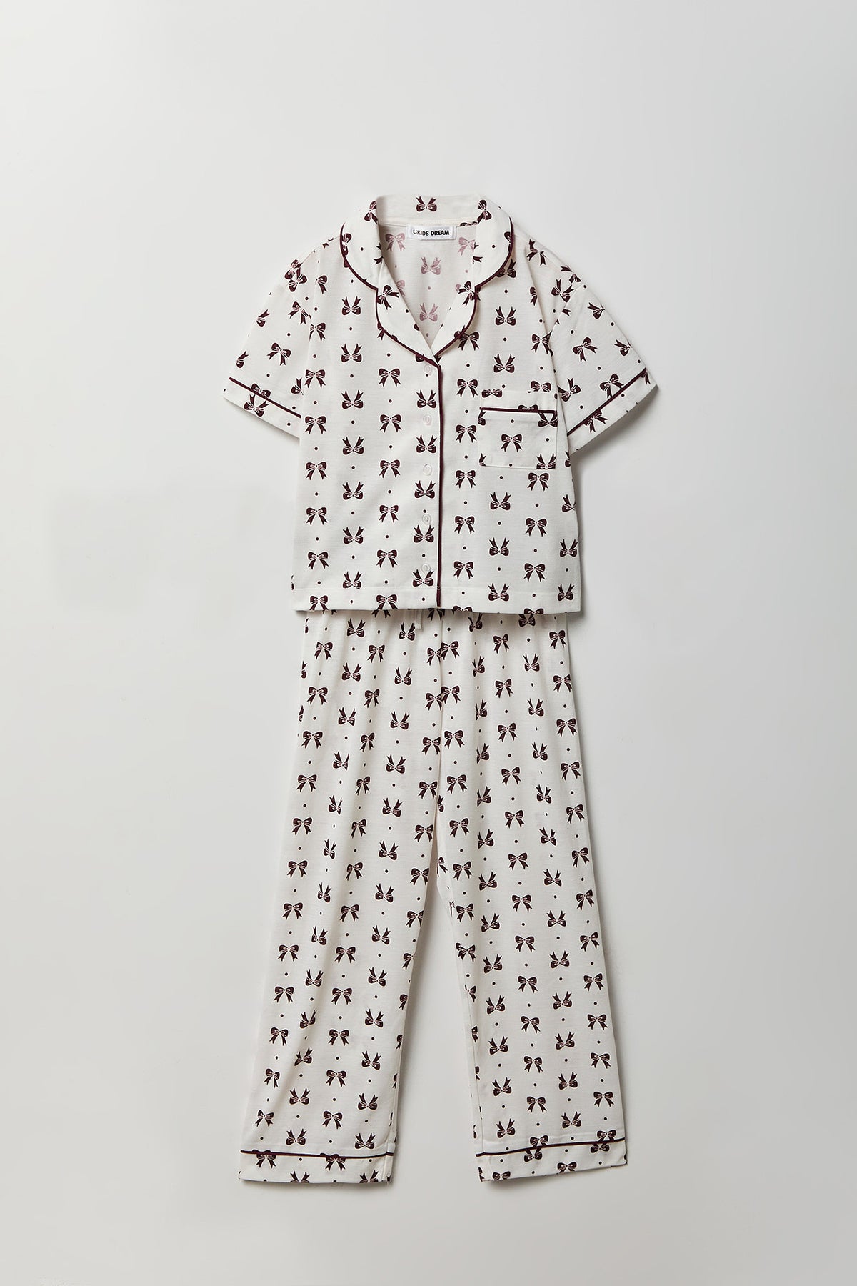 Ensemble pyjama avec haut boutonné et pantalon pour fille