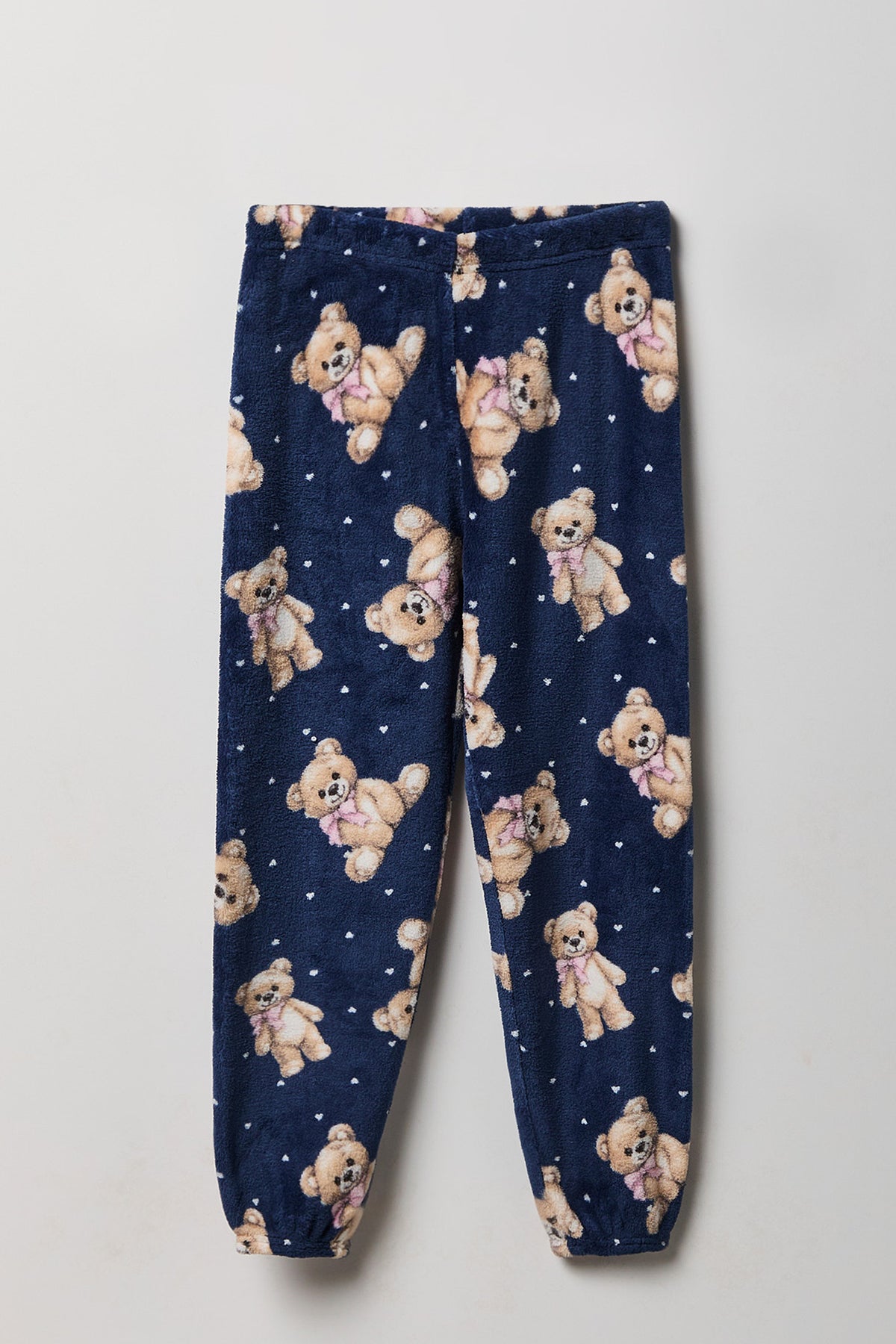 Vue alternative 4. Ensemble pyjama avec t-shirt imprimé et pantalon en peluche pour fille