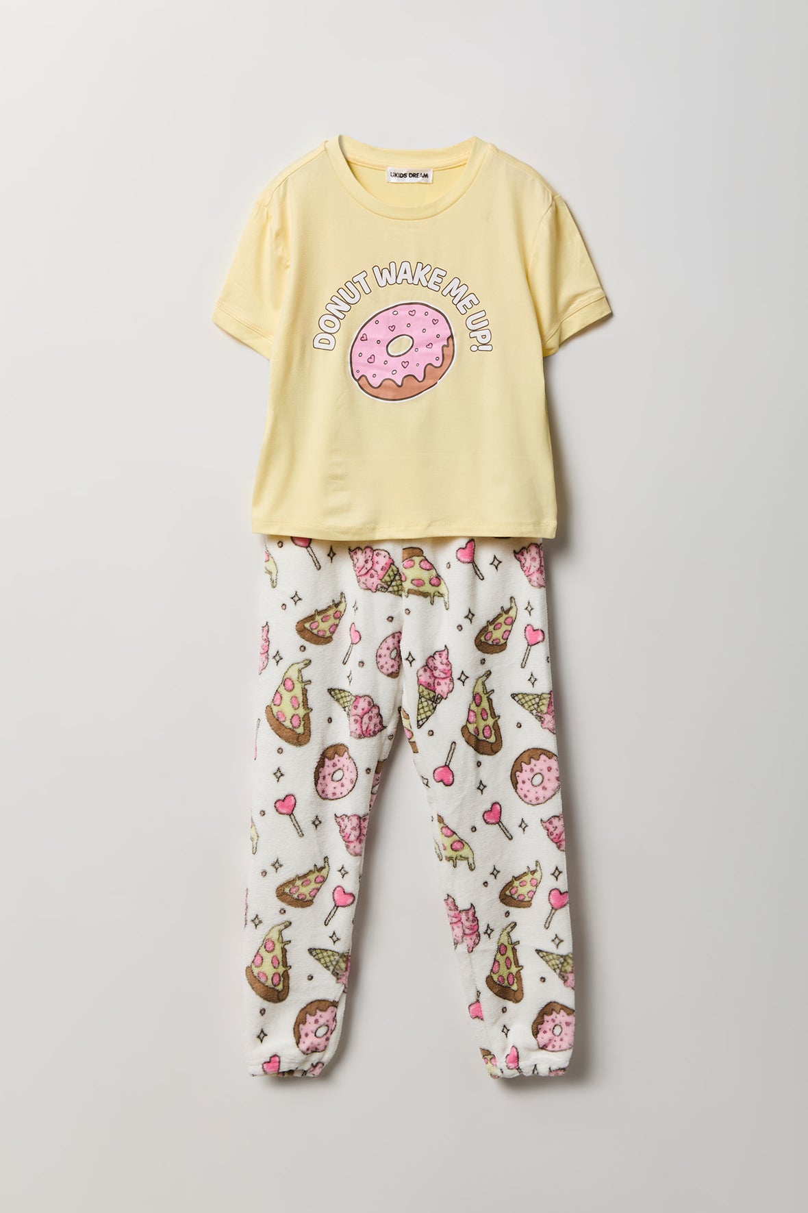 Ensemble pyjama avec t-shirt imprimé et pantalon en peluche pour fille