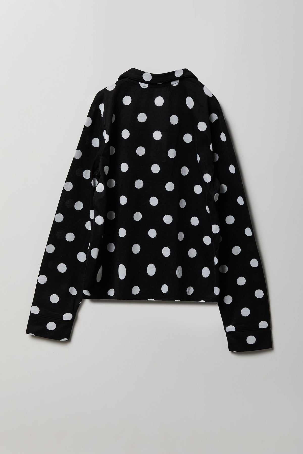Alt View 3. Girls Button-Up Long Sleeve Top & Pant Pajama Set - Black