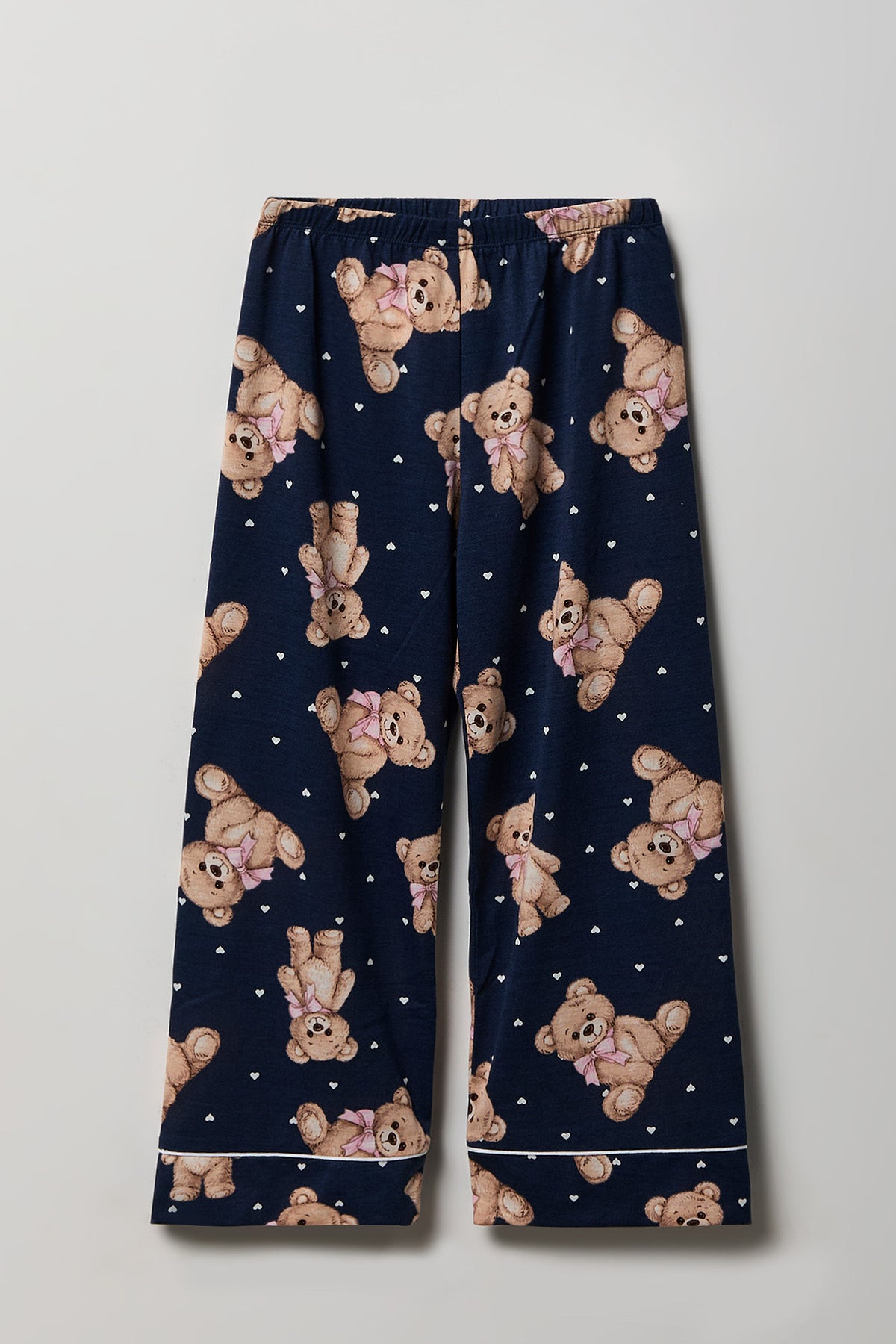 Alt View 4. Girls Button-Up Long Sleeve Top & Pant Pajama Set - Navy