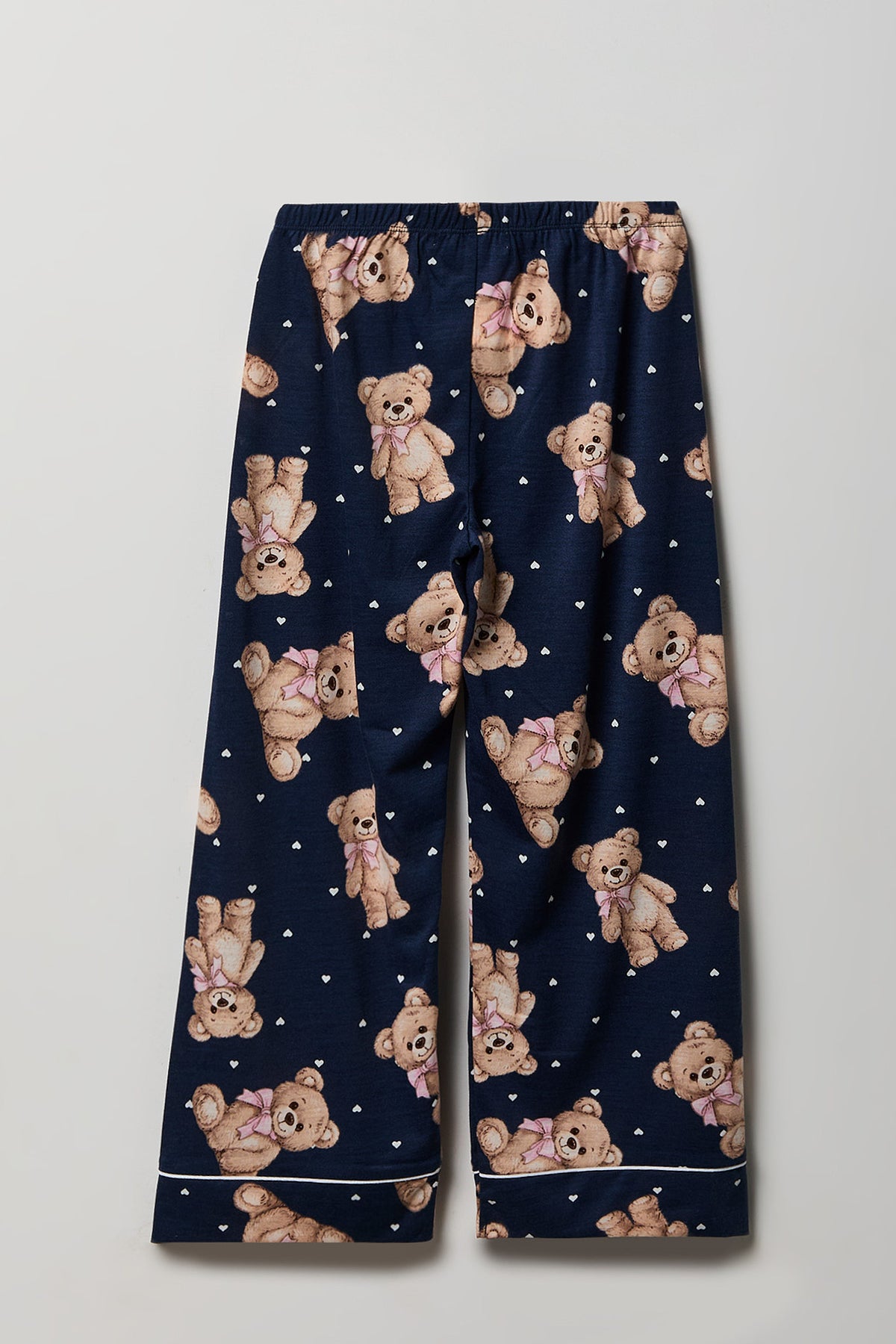 Alt View 5. Girls Button-Up Long Sleeve Top & Pant Pajama Set - Navy