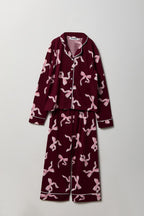 Girls Button-Up Long Sleeve Top & Pant Pajama Set