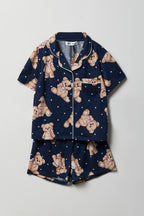 Ensemble pyjama avec haut boutonné et short pour fille