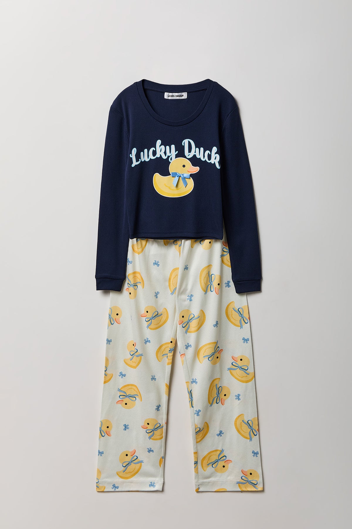 Ensemble pyjama avec haut à manches longues en flanelle et pantalon imprimé pour fille
