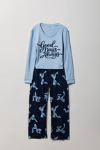 Ensemble pyjama avec haut à manches longues en flanelle et pantalon imprimé pour fille