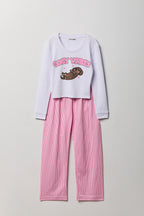 Ensemble pyjama avec haut à manches longues en flanelle et pantalon imprimé pour fille