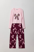 Ensemble pyjama avec haut à manches longues en flanelle et pantalon imprimé pour fille