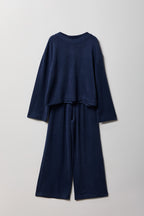 Ensemble avec haut à manches longues et pantalon à jambe large