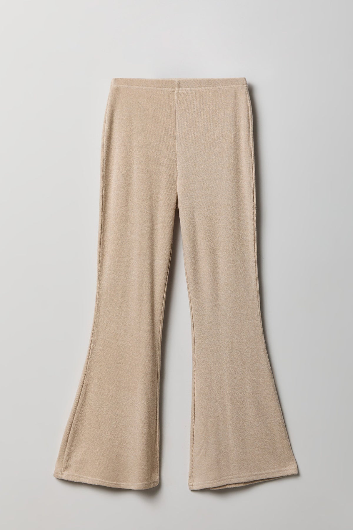 Alt View 4. Girls Ruched Long Sleeve & Flare Pant Set - Oatmeal