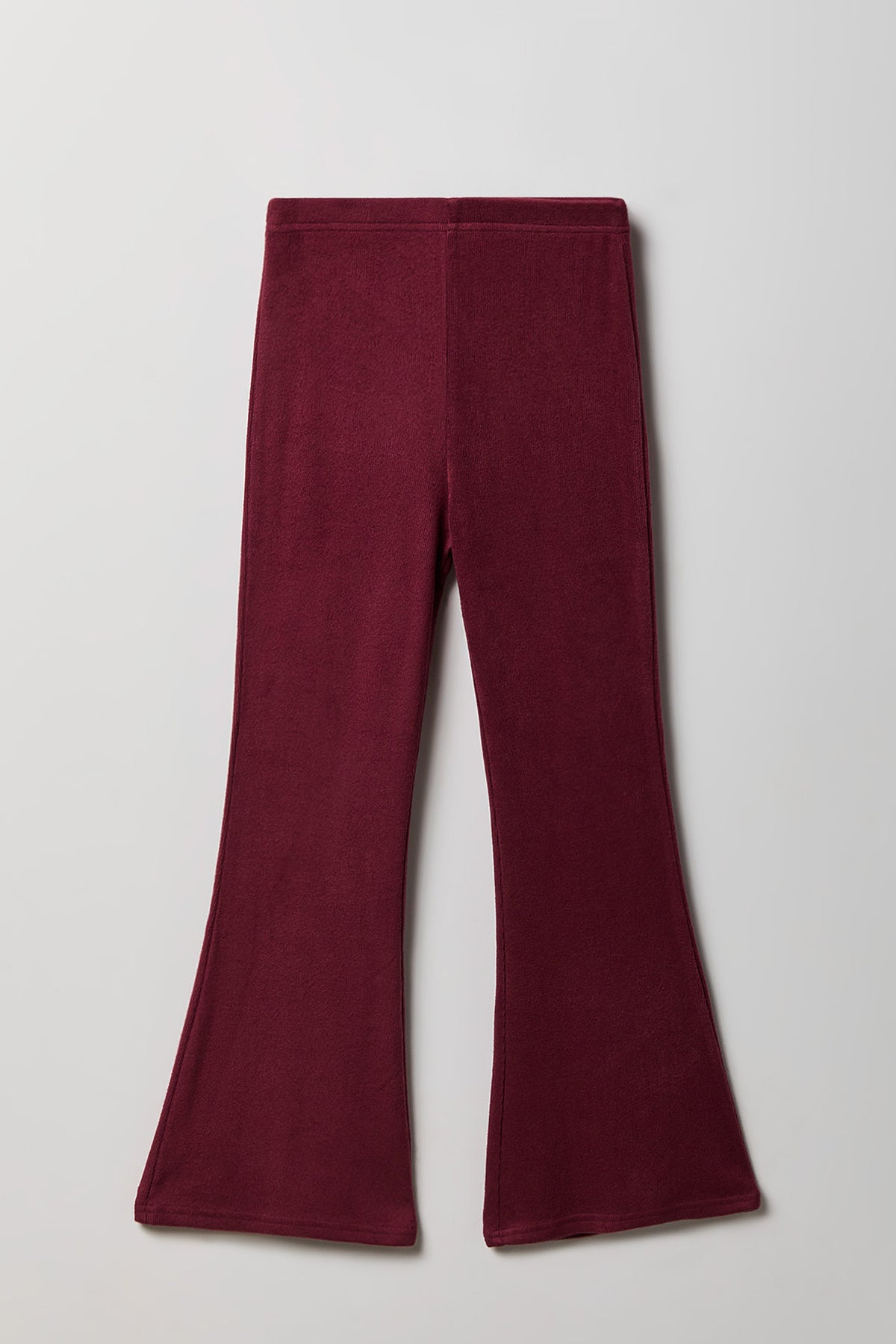 Alt View 4. Girls Ruched Long Sleeve & Flare Pant Set - Burgundy