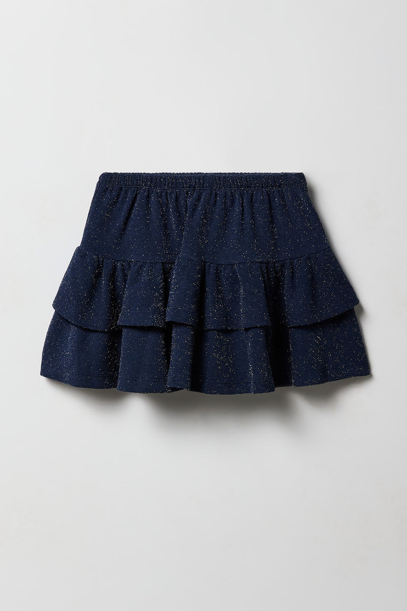 Girls Glitter Ruffle Skort