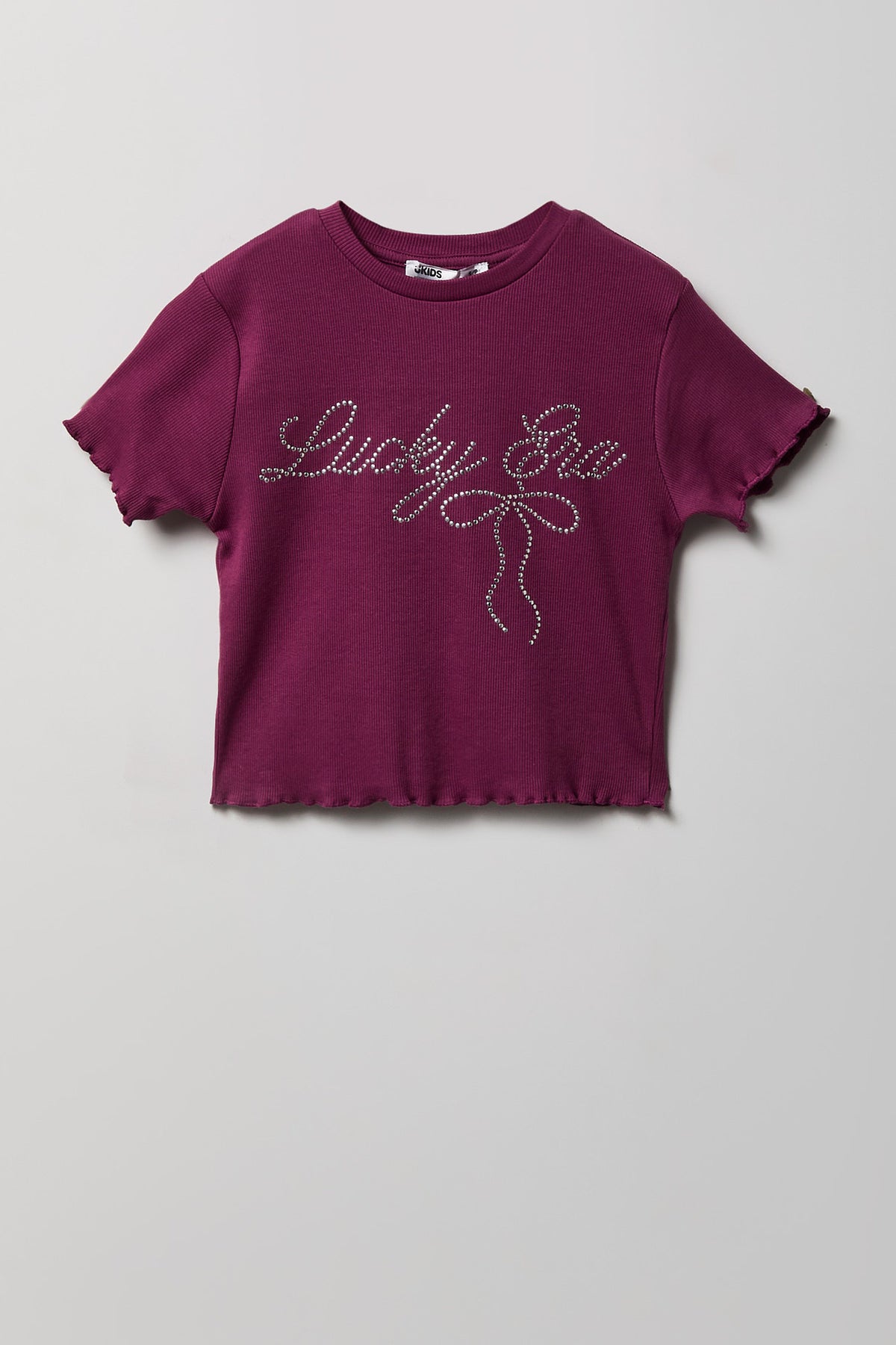 Alt View 2. Girls Rhinestone T-Shirt & Flare Pant Set - Black