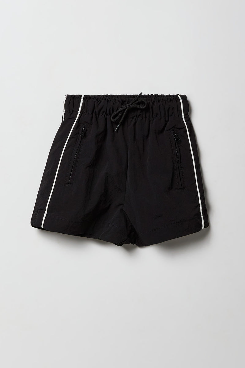 Girls Piping Zipper Pocket Short