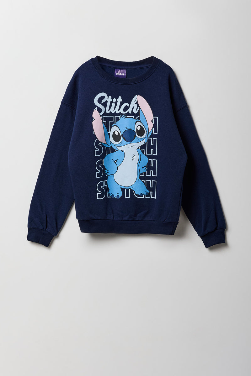 Chandail en molleton à imprimé Stitch pour enfants
