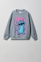 Girls Stitch Graphic Fleece Sweatshirt