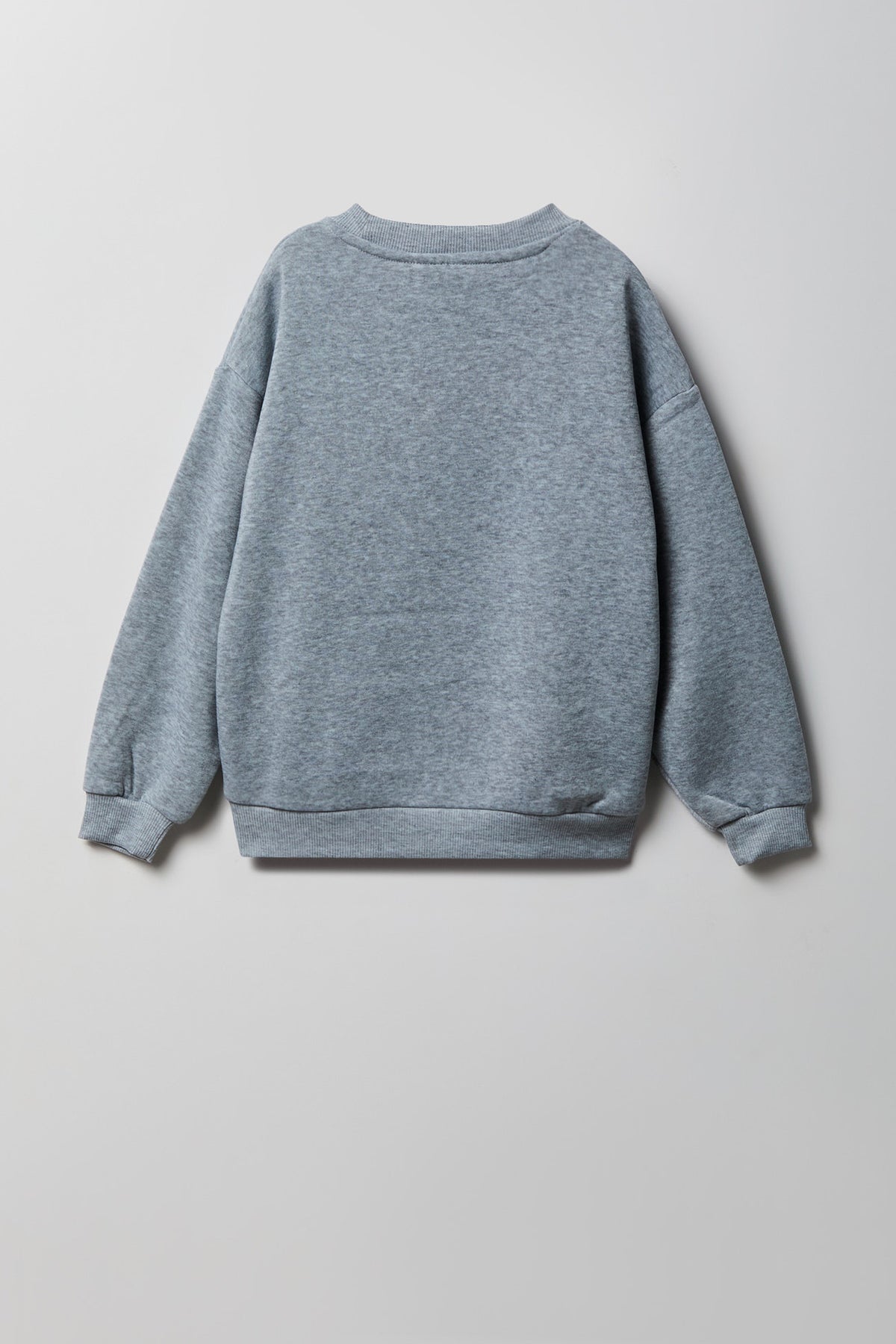 Alt View 2. Girls Stitch Graphic Fleece Sweatshirt - Heather Grey