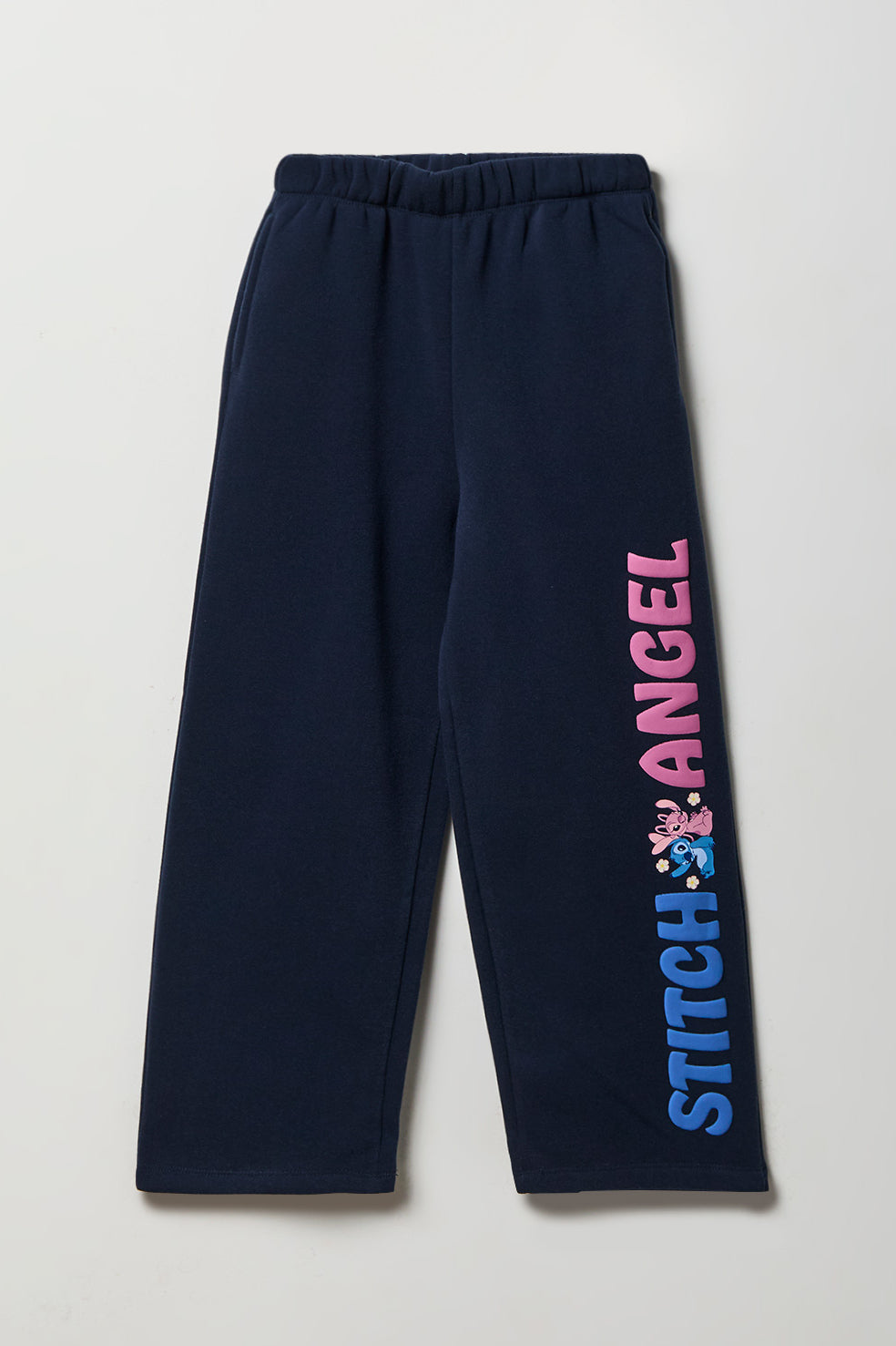 Girls Stitch & Angel Wide Leg Sweatpant - Navy