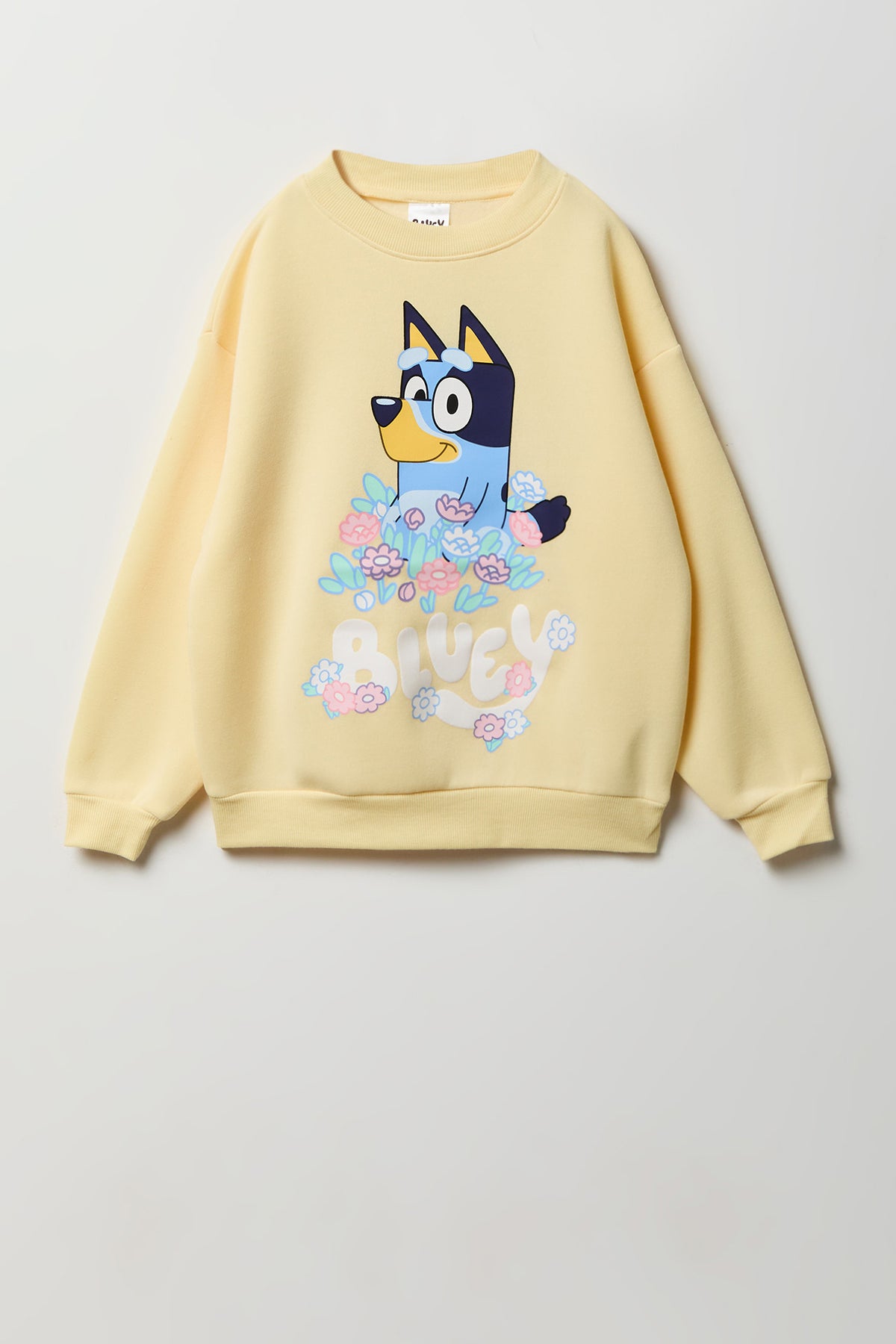 Girls Bluey Fleece Sweatshirt - Pale Yellow