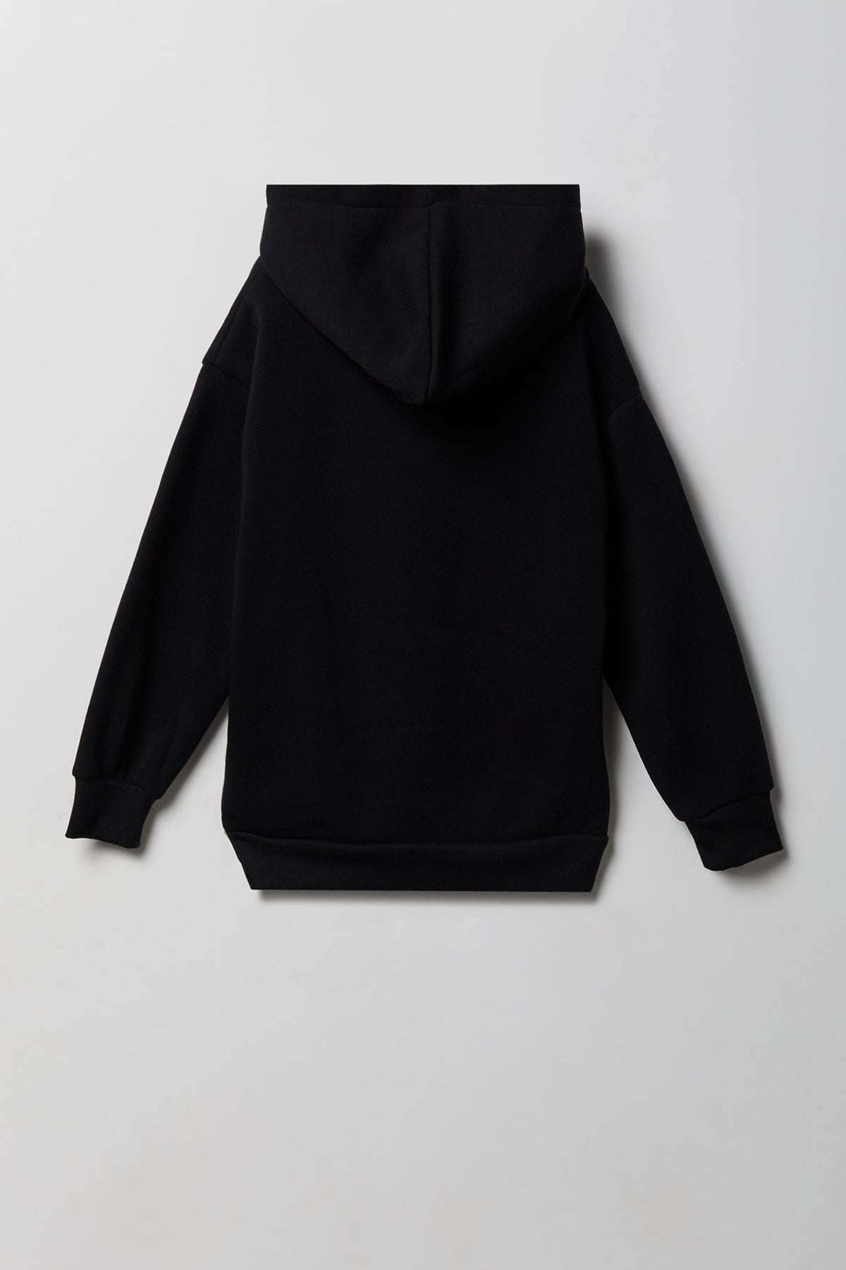 Alt View 2. Girls Wednesday Graphic Boxy Fleece Hoodie - Black