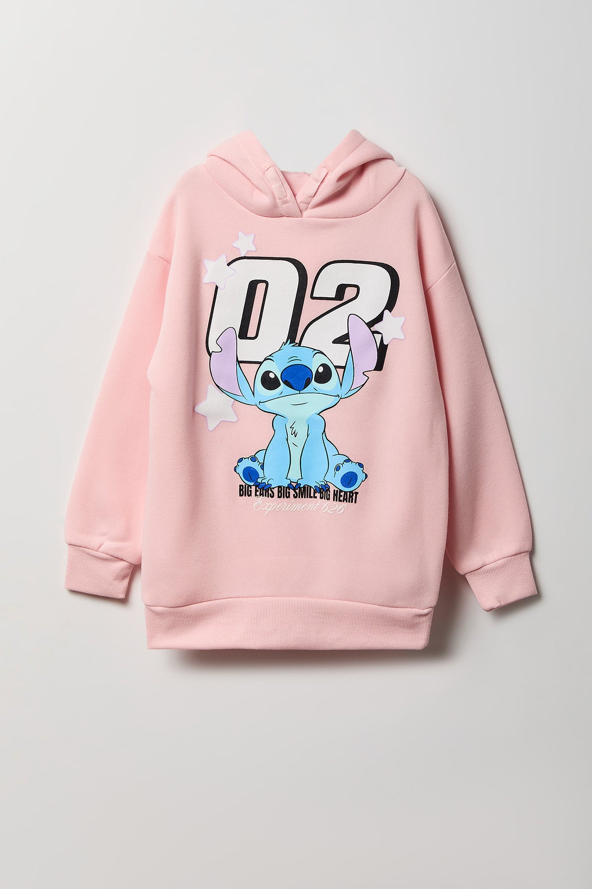 Girls Stitch Boxy Fleece Hoodie - Light Pink