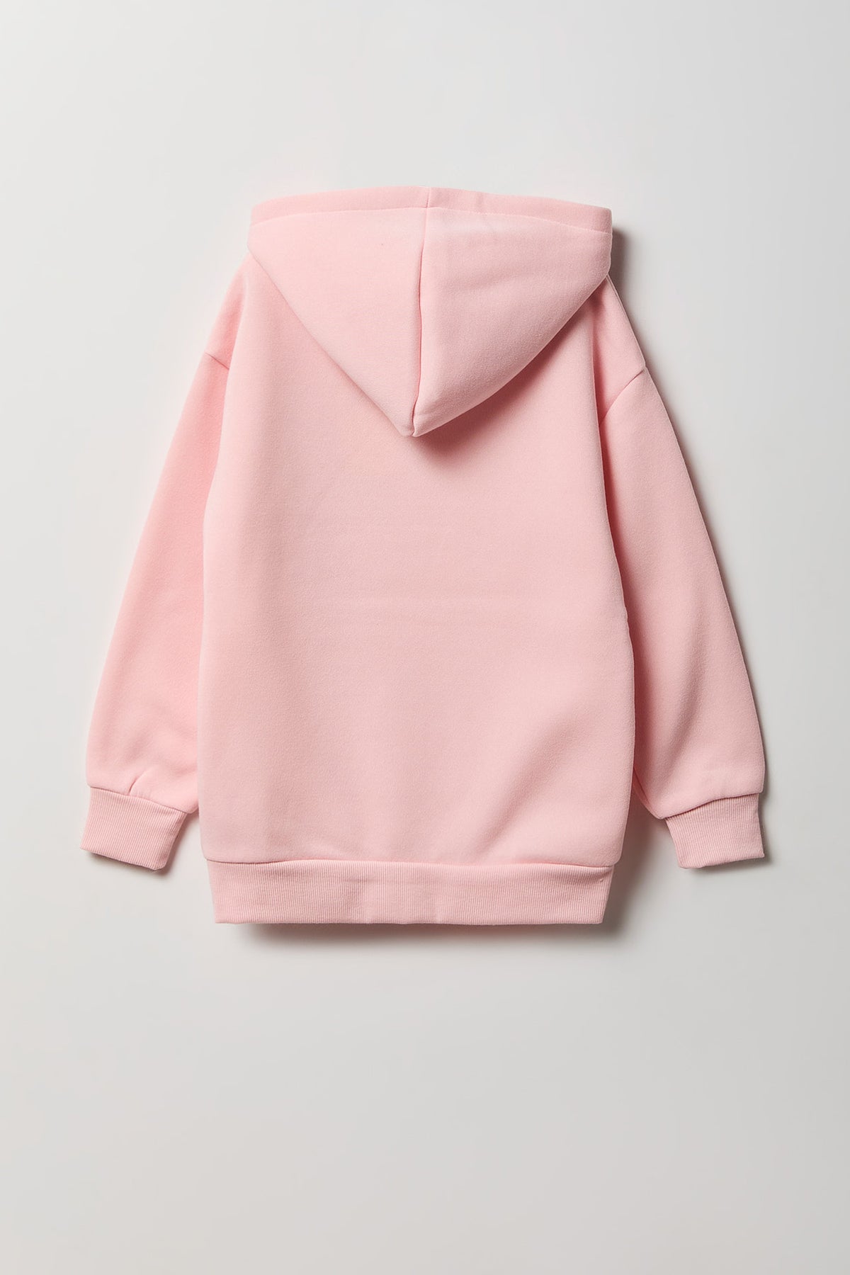 Alt View 2. Girls Stitch Boxy Fleece Hoodie - Light Pink