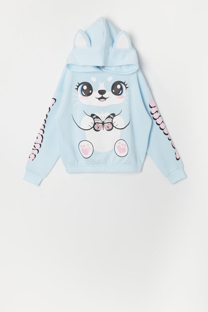 Girls Butterfly Bunny Character Hoodie