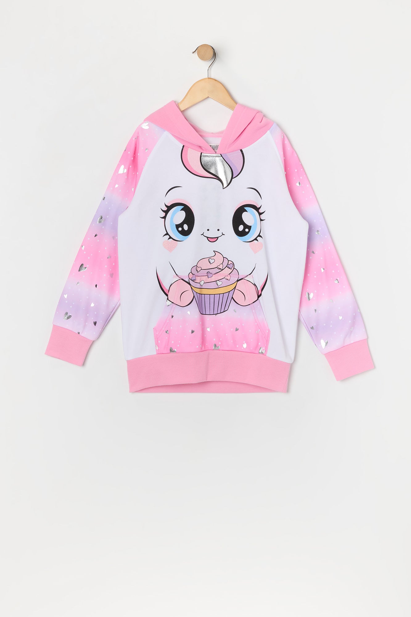 Girls Unicorn Cupcake Character Hoodie