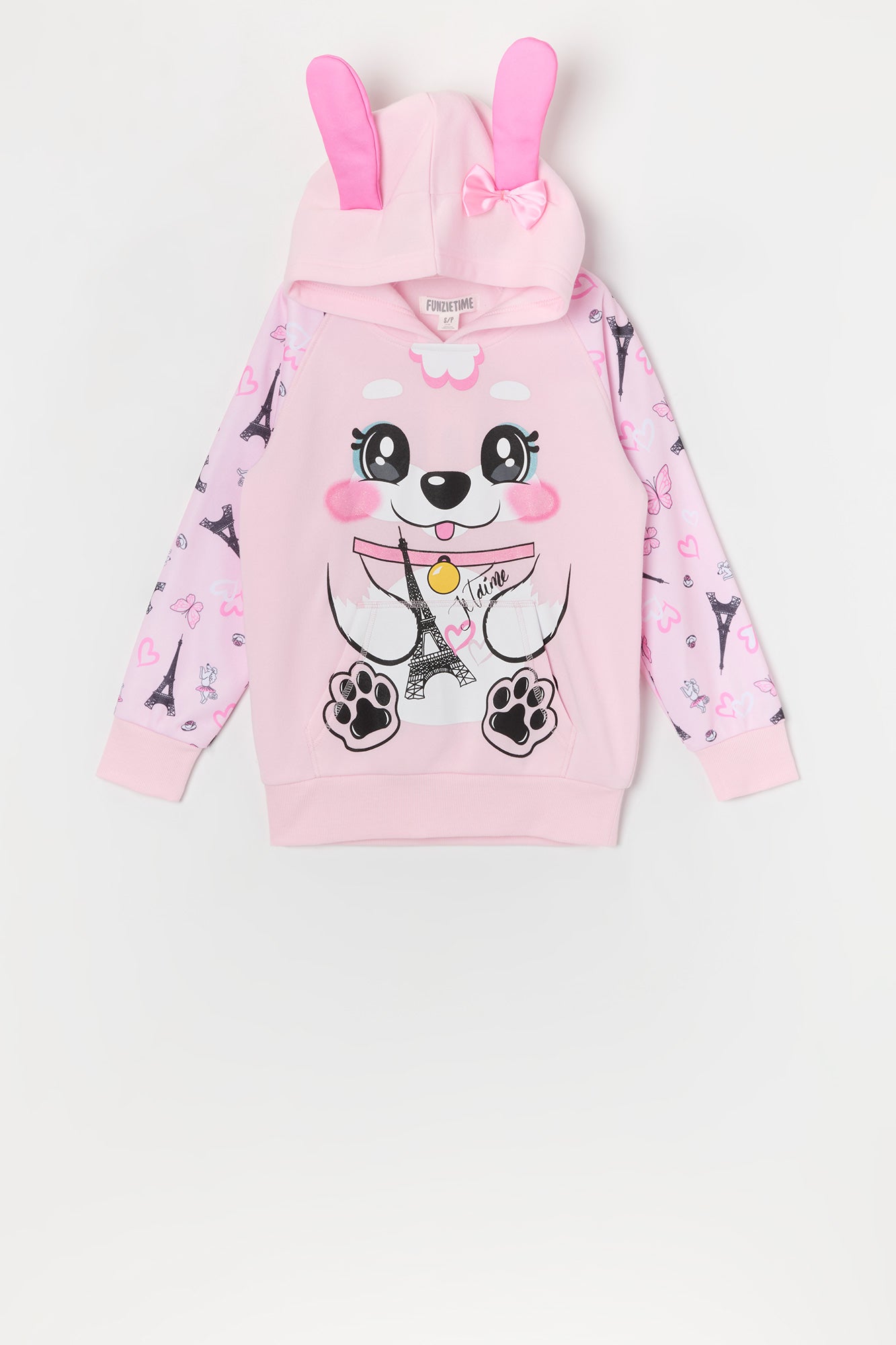 Girls Paris Puppy Character Hoodie