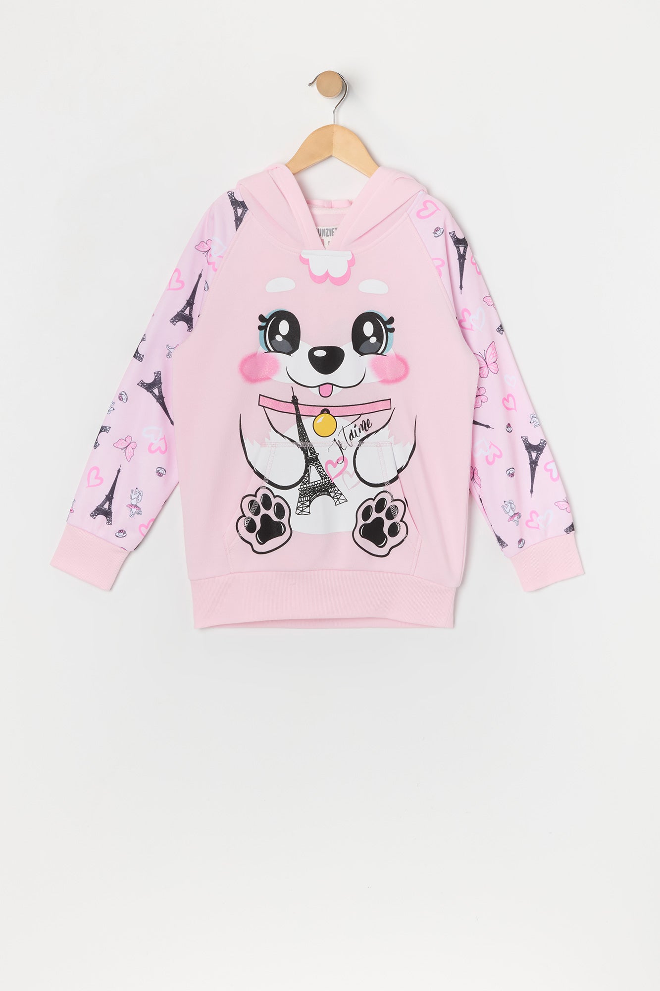 Girls Paris Puppy Character Hoodie