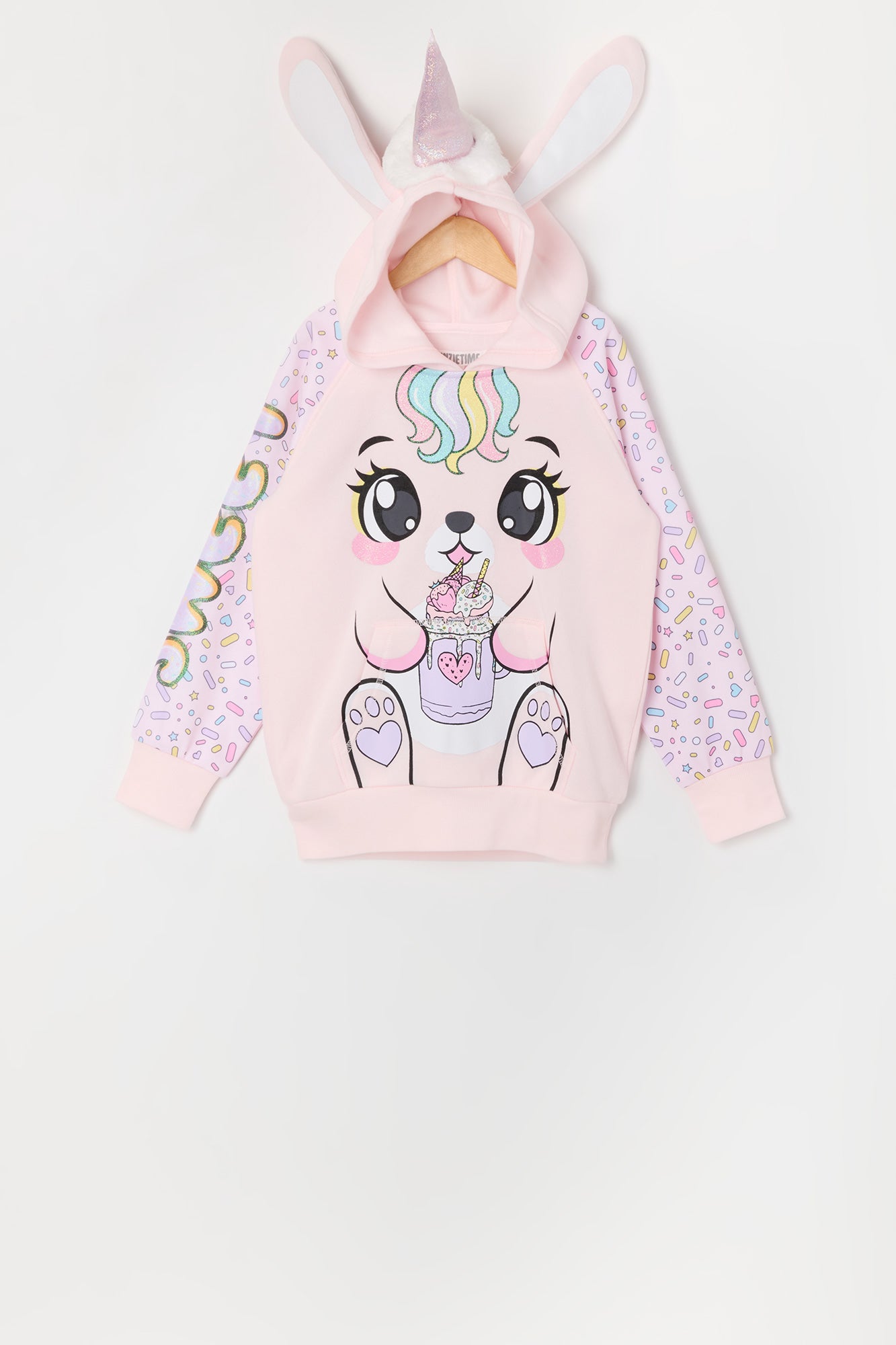 Girls Milkshake Bunnicorn Character Hoodie