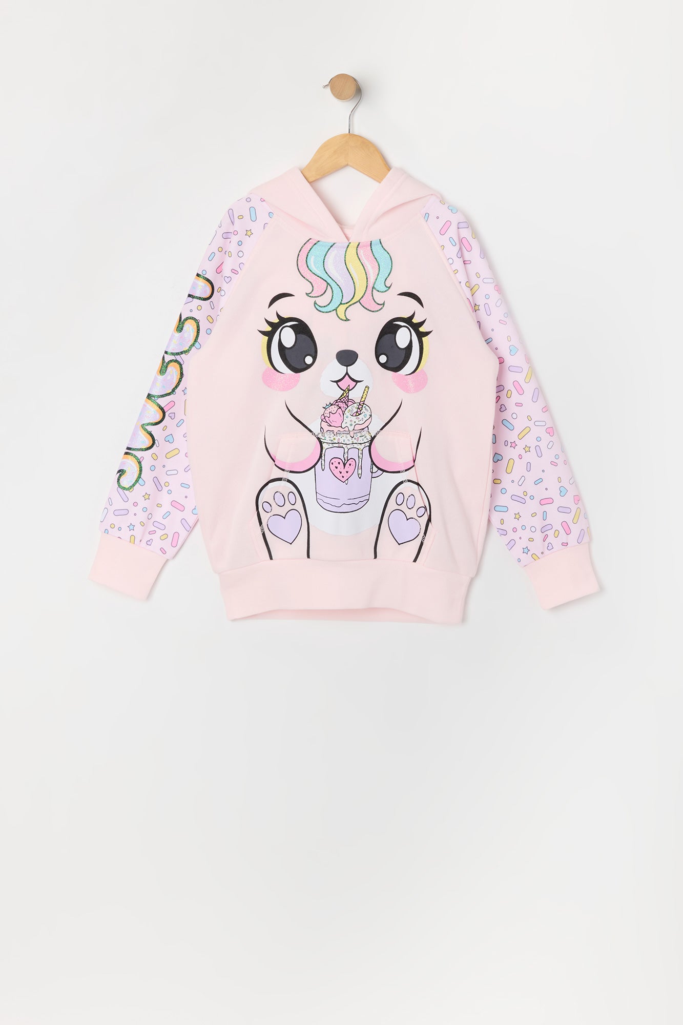 Girls Milkshake Bunnicorn Character Hoodie