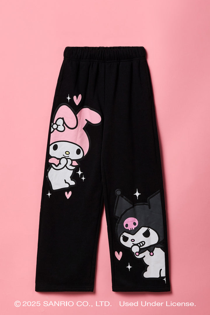 Kuromi™ & My Melody™ Girls Puff Print Wide Leg Sweatpant