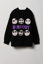 Girls Nightmare Before Christmas Graphic Boxy Fleece Hoodie