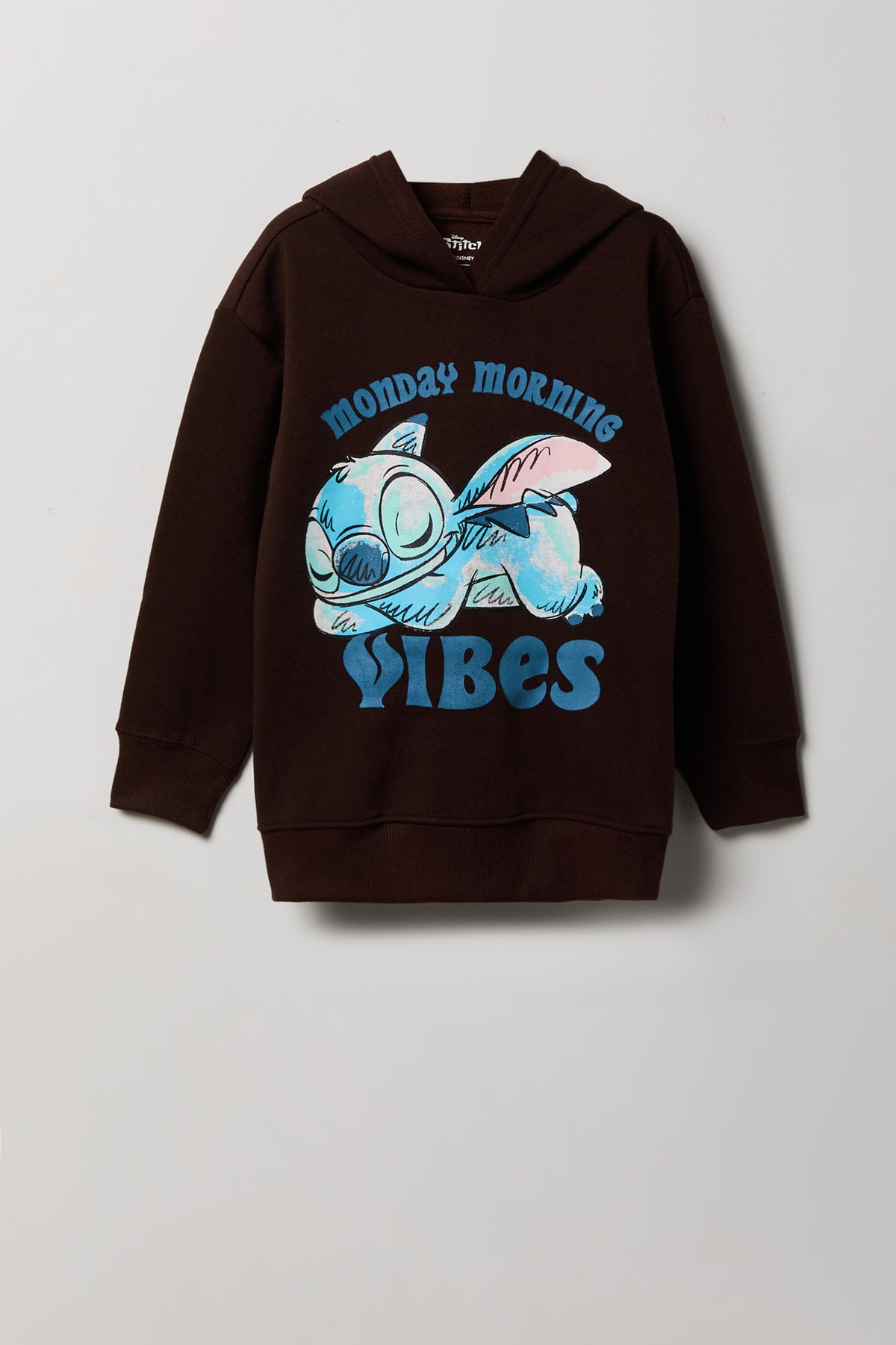 Haut carré à capuchon en molleton avec imprimé  Stitch pour fille