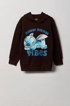 Girls Stitch Graphic Boxy Fleece Hoodie