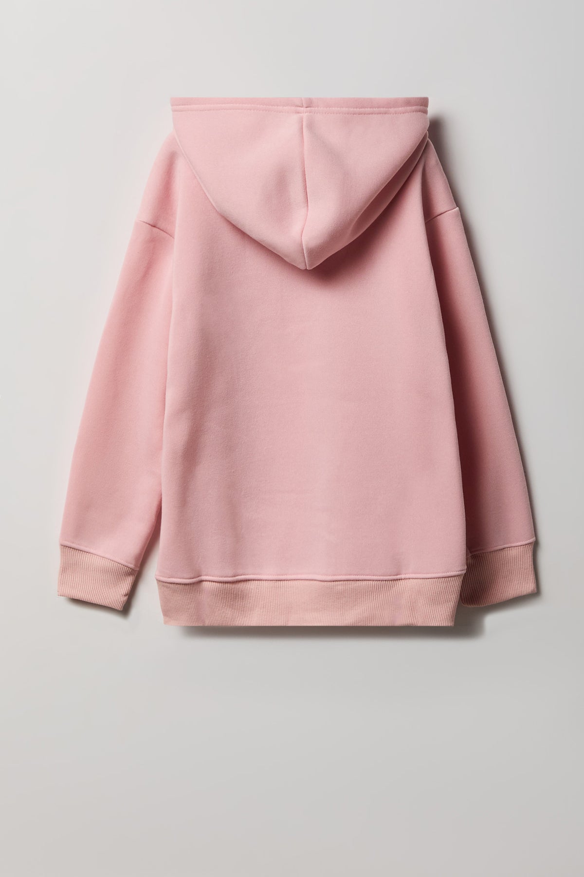 Alt View 2. Girls Stitch Graphic Boxy Fleece Hoodie - Light Pink