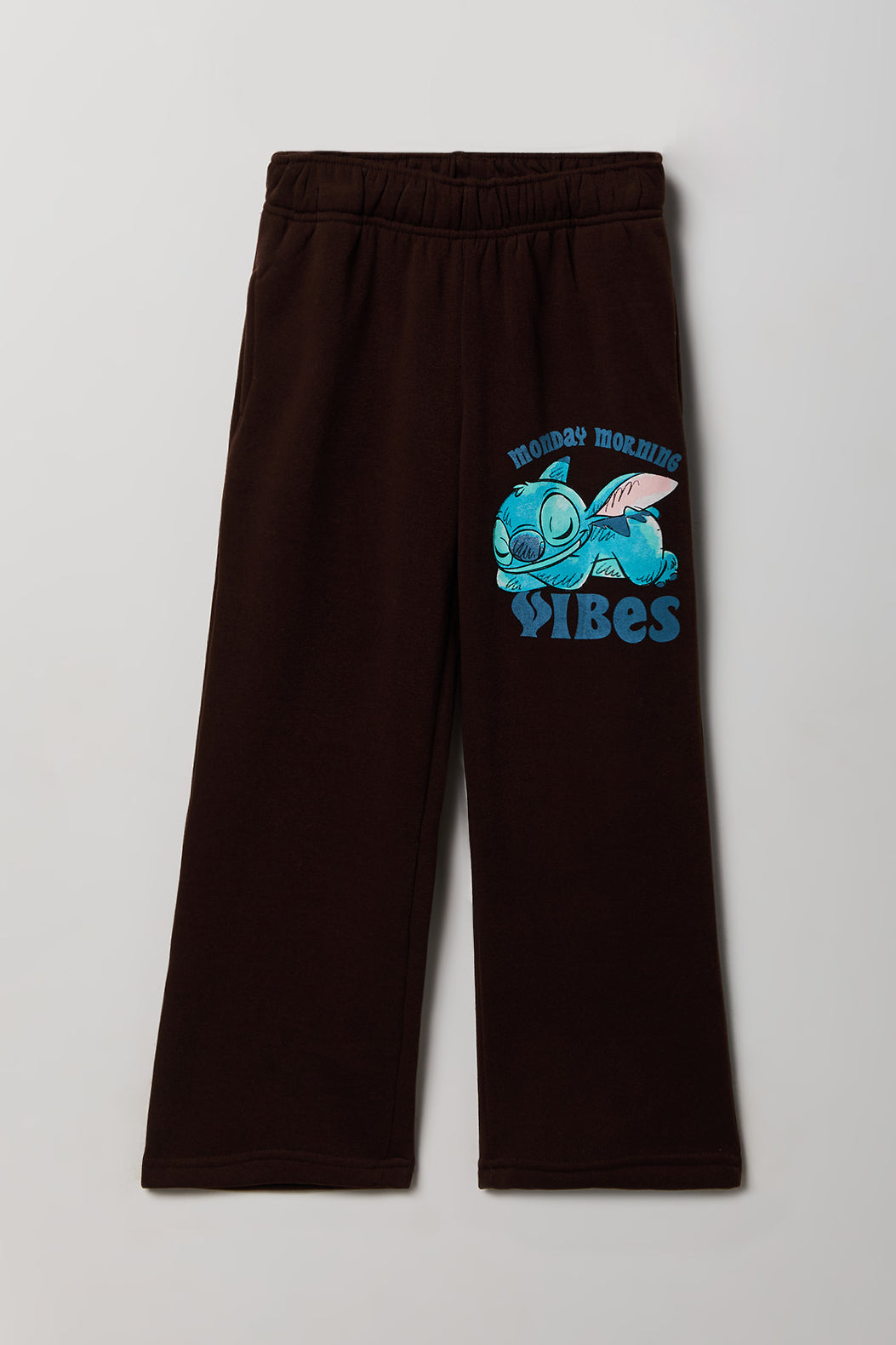 Pantalon d'entraînement à jambe large avec imprimé Stitch pour fille