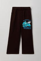Pantalon d'entraînement à jambe large avec imprimé Stitch pour fille