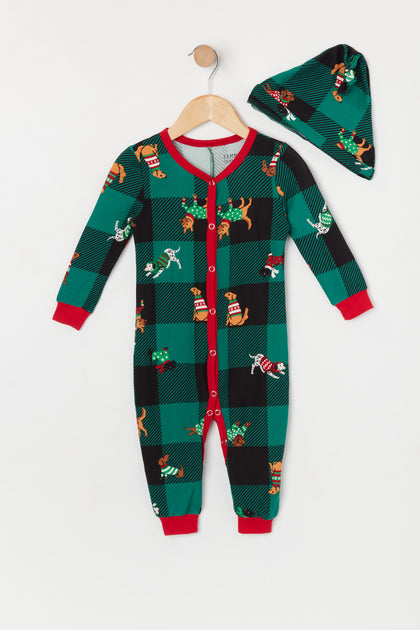 Combinaison Pyjamas de famille à imprimé Animaux de Noël pour bébé