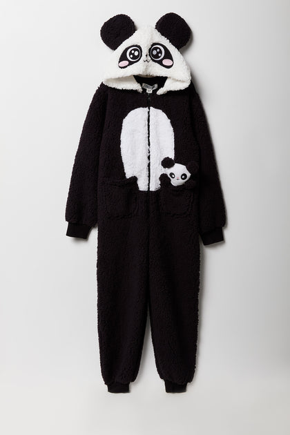 Youth 3D Panda Sherpa Onesie