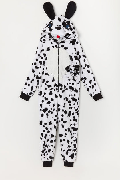 Combinaison en peluche Dalmatien 3D pour jeune