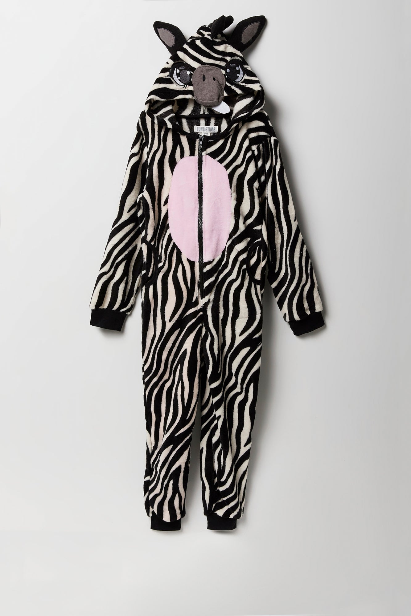 Youth 3D Zebra Plush Onesie