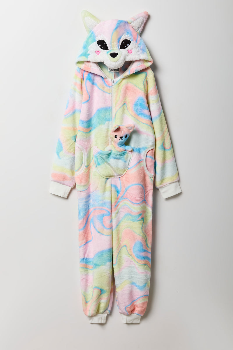 Kids 3D Fox Plush Onesie