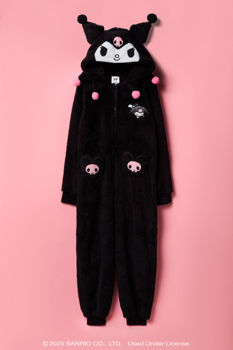 Combinaison en Sherpa à imprimé Kuromi 3D pour fille