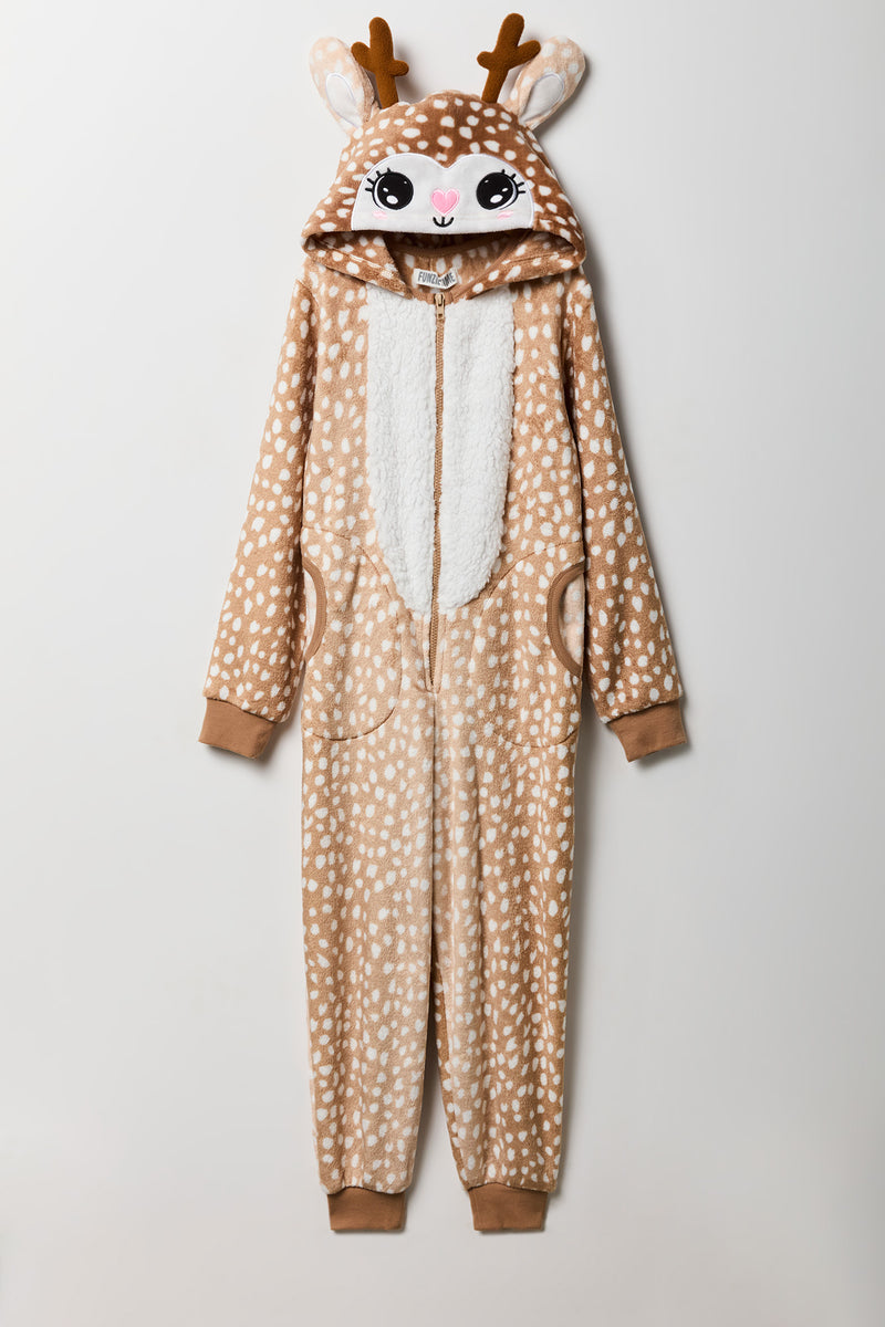 Kids 3D Deer Plush Onesie