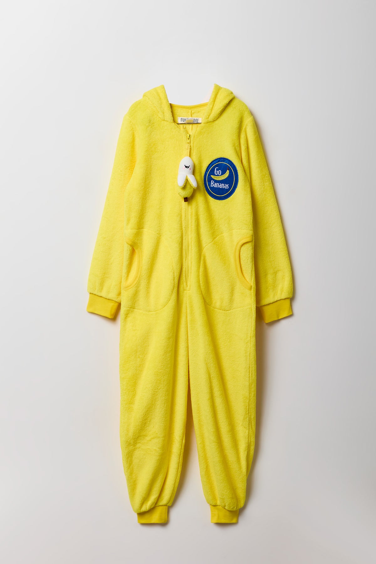 Alt View 2. Kids 3D Banana Plush Onesie - Yellow
