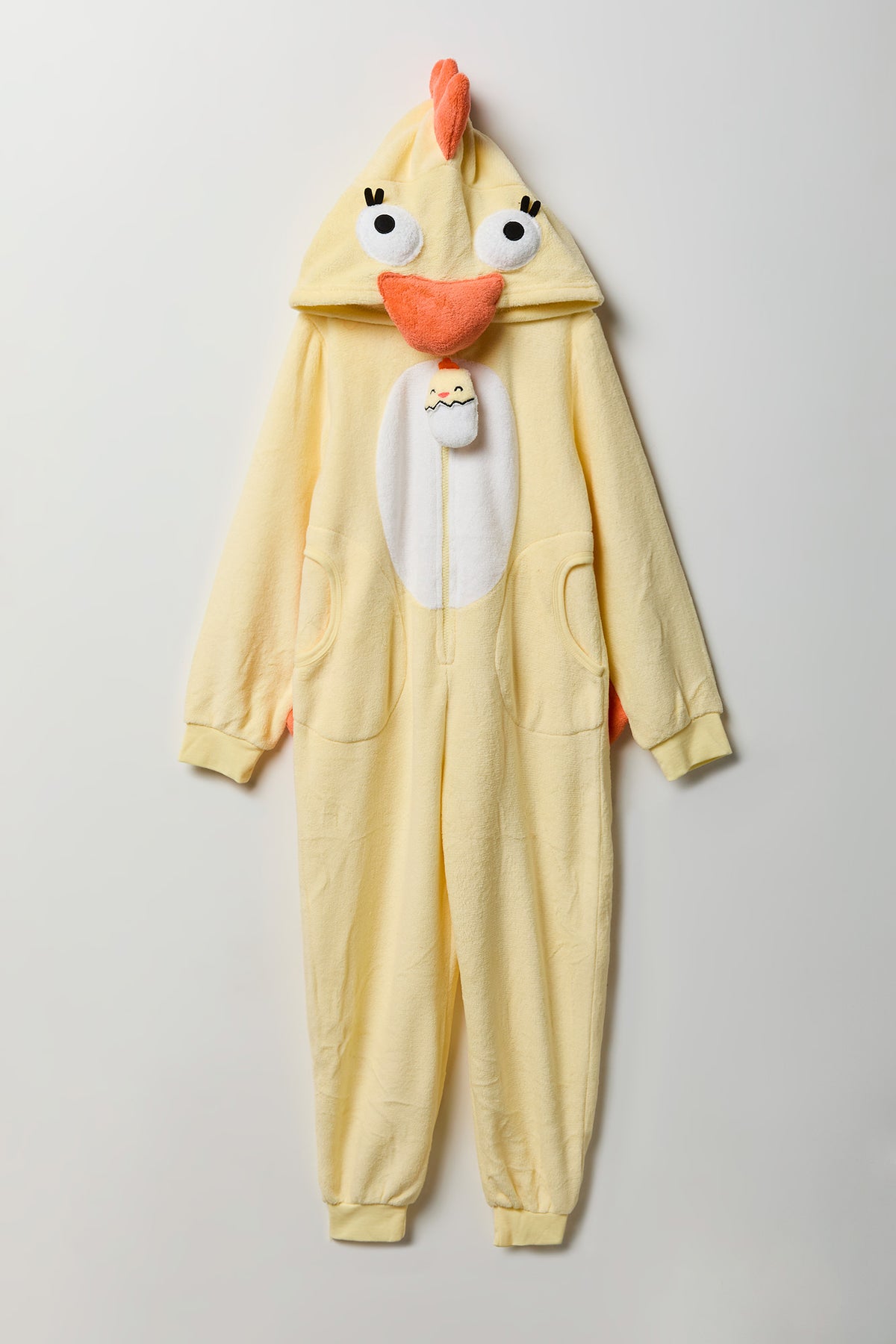 Kids 3D Chicken Plush Onesie - Yellow