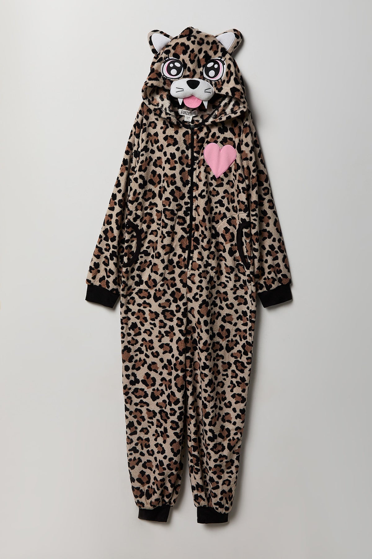 Kids 3D Cheetah Plush Onesie - Leopard